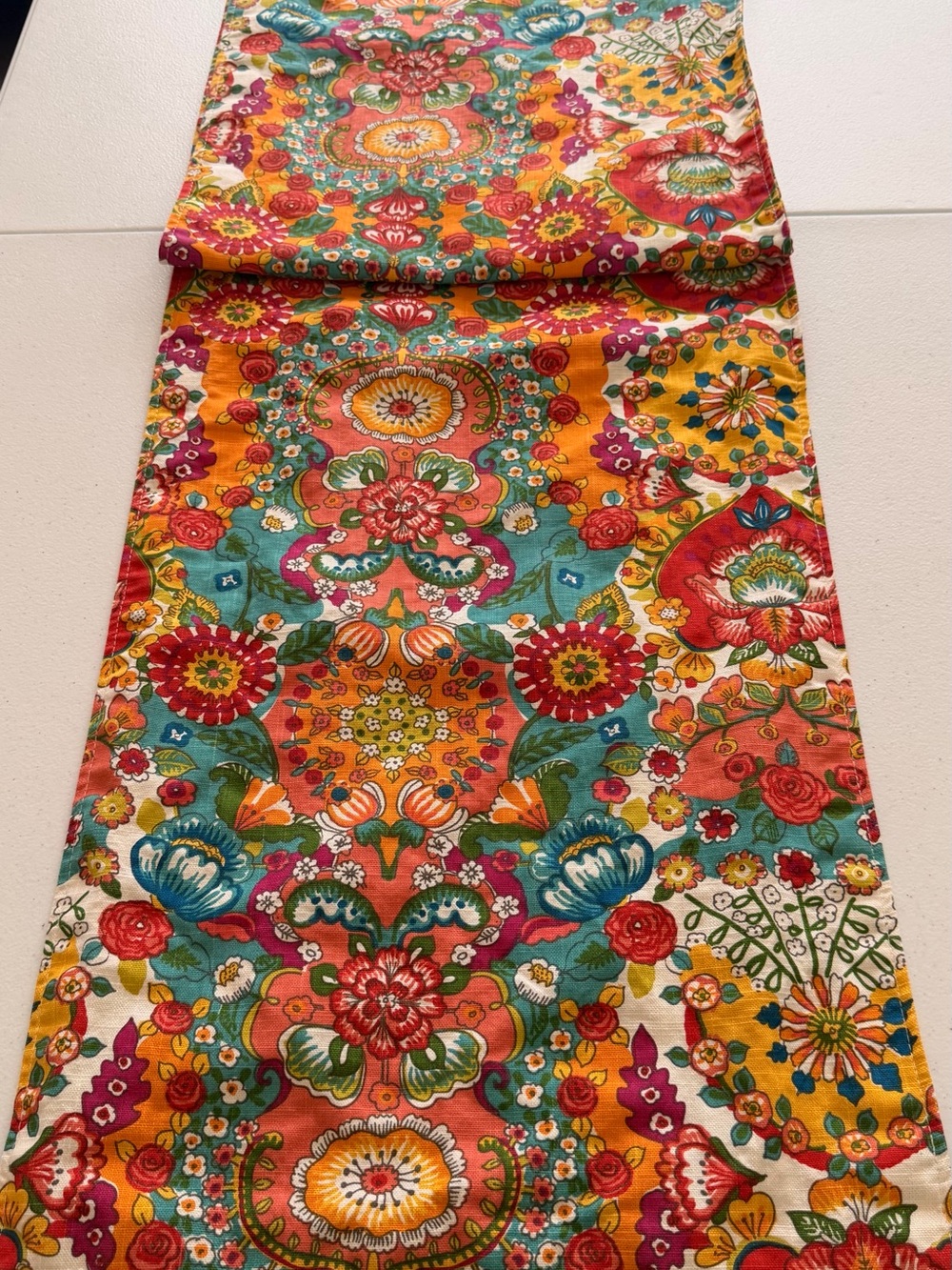 Cost Plus World Market Floral Multicolor Table Runner - Bright Pattern